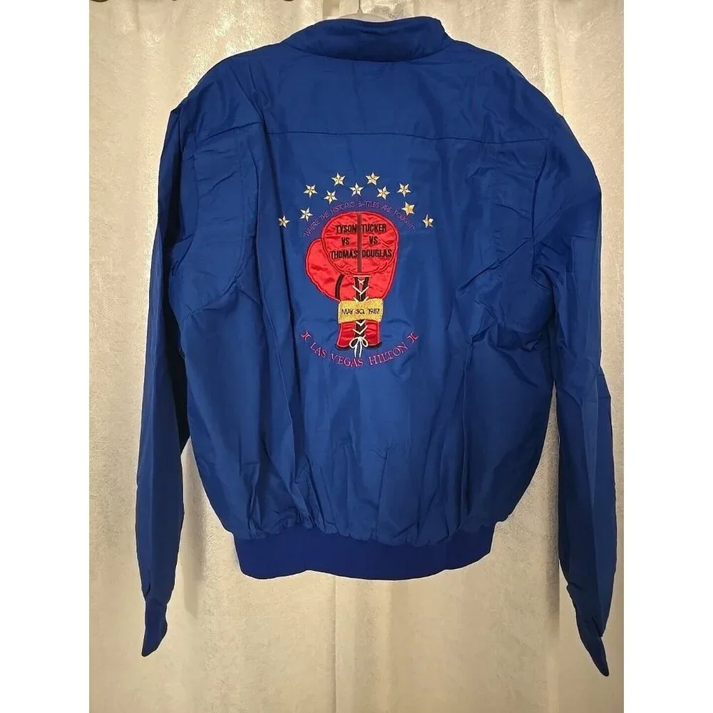 1987 Mike Tyson Las Vegas Thomas Boxing Deadstock Jacket SATIN Gloves VINTAGE XL - Picture 9 of 11